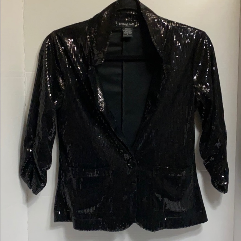 ☺️Living Doll black Sequin Blazer☺️